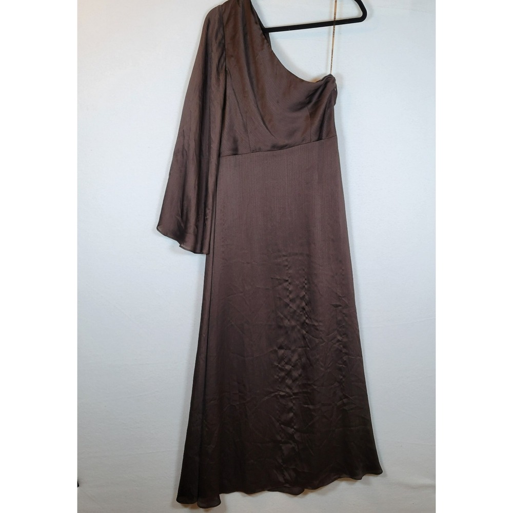 Sachin & Babi Womens Keely One Shoulder Maxi Dress Gown Size 10 Brown Evening - Picture 10 of 14